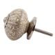 White Intricate Design Embossed Ceramic Crackle Knob